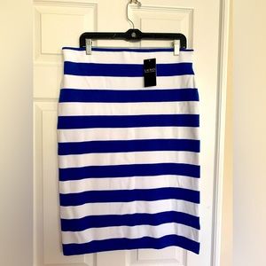 FINAL PRICE NWT Ralph Lauren Cotton Pencil Skirt: Knee-Length Elastic Waist L